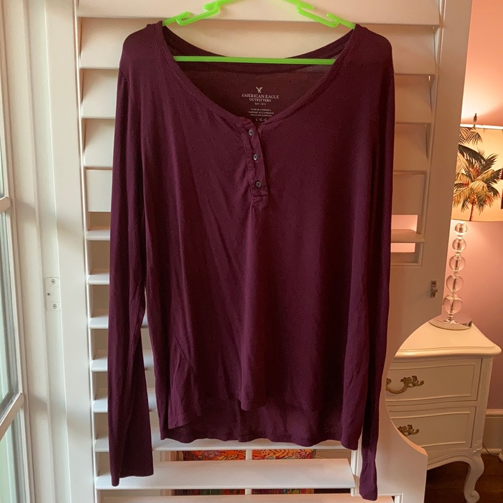 Maroon American Eagle Henley